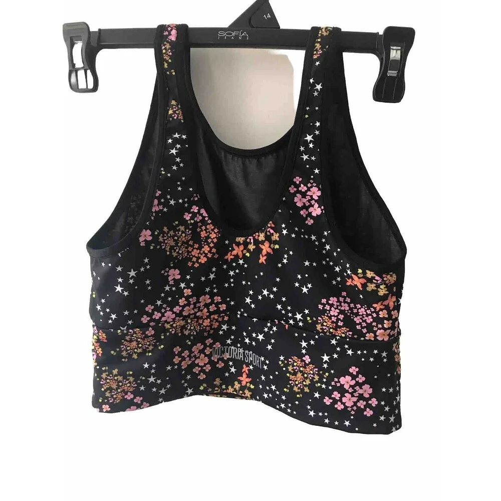 Victoria Sport Black Floral Tan/k Bra Size XS/XP